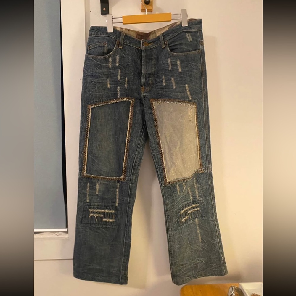 Men's Relaxed Fit Patchwork Jeans